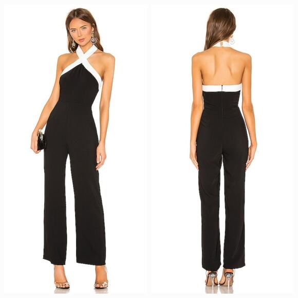 superdown Pants - Superdown Laurien Cross Front Jumpsuit in Black Medium